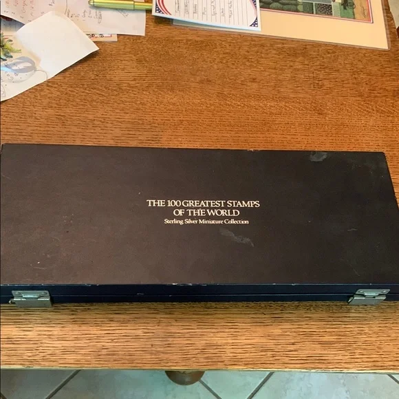 Collection of 25 mini sterling silver stamps from around the world in hard case - Picture 3 of 14